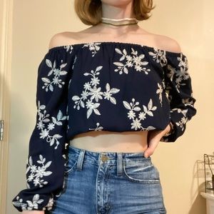 Aeropostal Off the Shoulder Floral Top